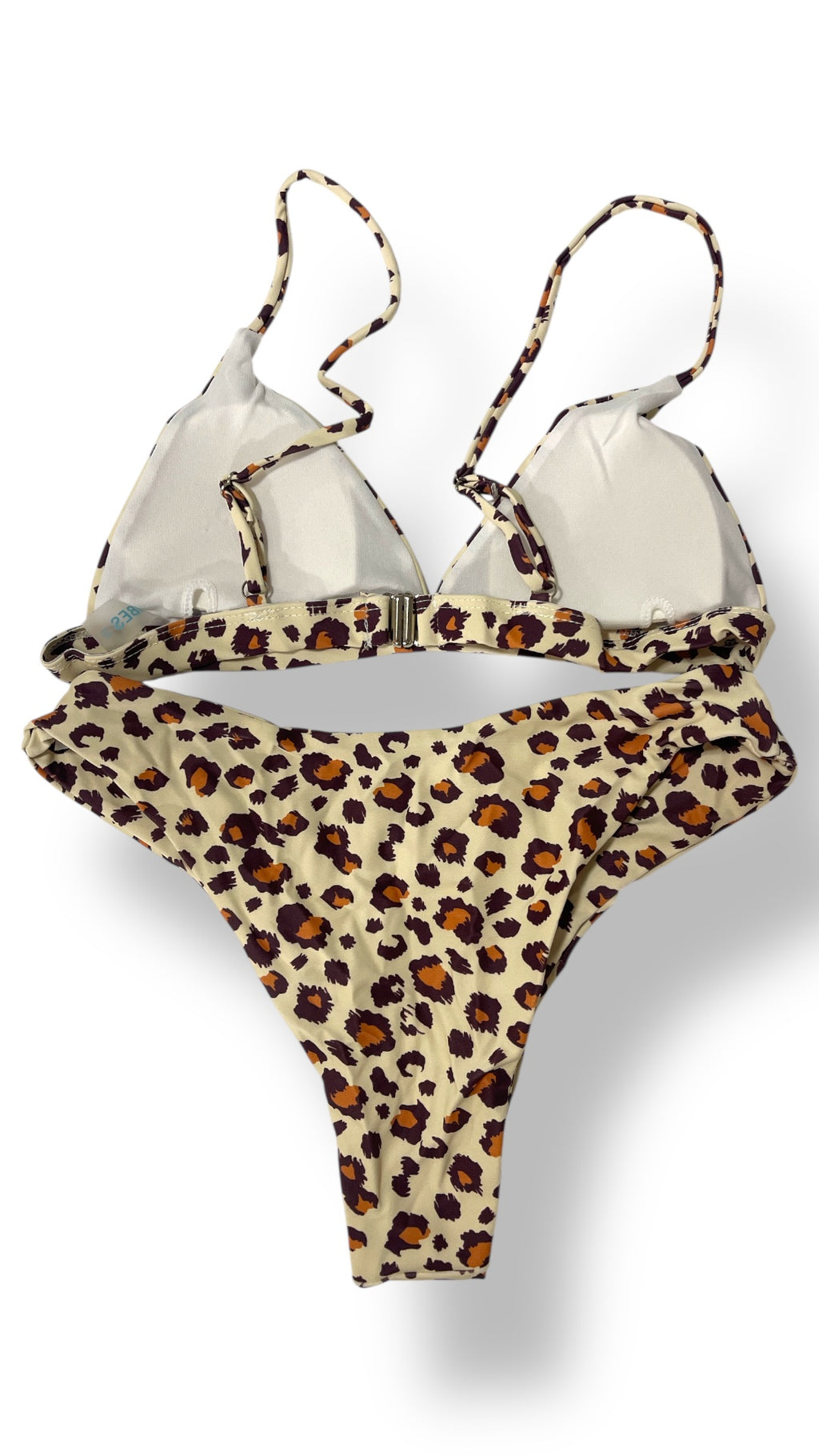 Animal Print Bandeau Bikini Set – Adjustable Tie Design