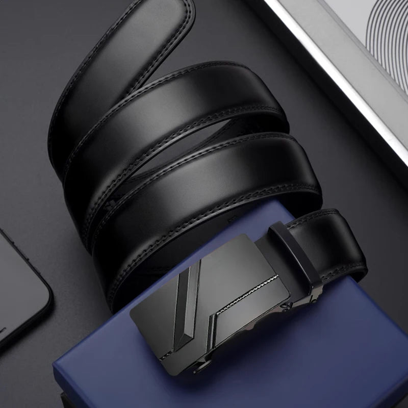 Men’s Genuine Leather Belt – Classic Casual Style (Black)