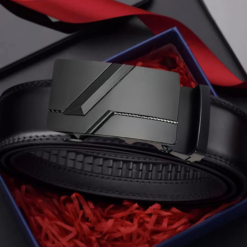 Men’s Genuine Leather Belt – Classic Casual Style (Black)