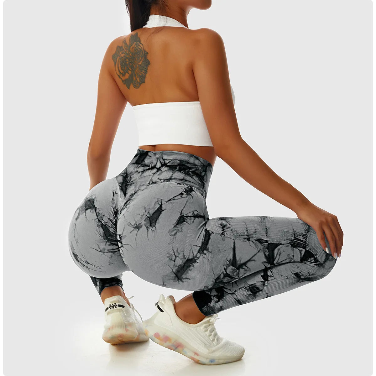 Women’s High Waist Tie-Dye Gym Leggings – Push Up & Fitness