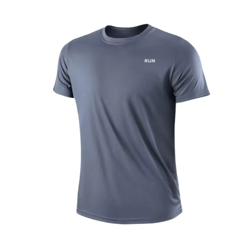 Men's Quick Dry Short Sleeve Gym Running Moisture Wicking Round Neck Shirt Training Exercise Gym Sport Shirt Tops Lightweight