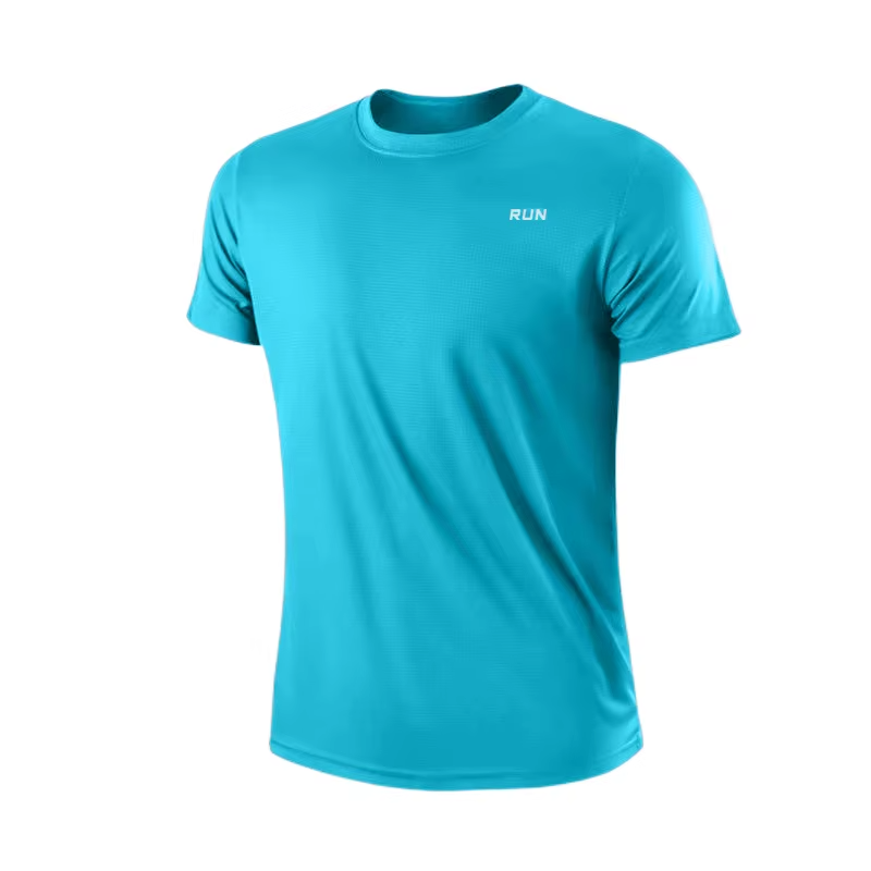 Men's Quick Dry Short Sleeve Gym Running Moisture Wicking Round Neck Shirt Training Exercise Gym Sport Shirt Tops Lightweight