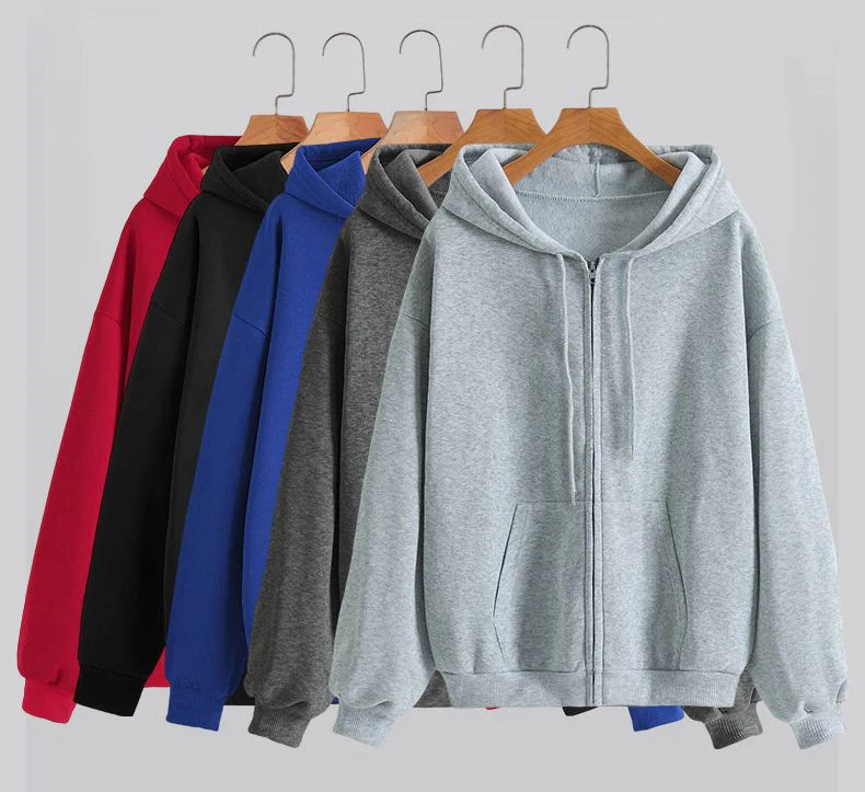 Women’s Fleece Zip-Up Hoodie – Soft Casual Jacket (Multiple Colors)