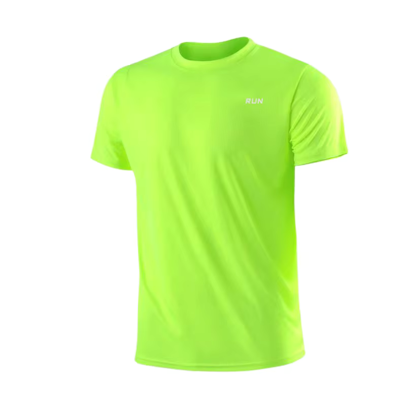 Men's Quick Dry Short Sleeve Gym Running Moisture Wicking Round Neck Shirt Training Exercise Gym Sport Shirt Tops Lightweight