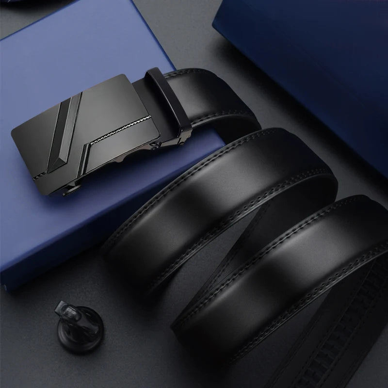 Men’s Genuine Leather Belt – Classic Casual Style (Black)