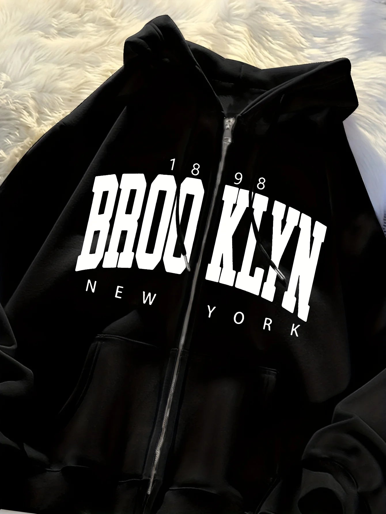 Men’s Classic Zip-Up Fleece Hoodie – Casual Winter Comfort (Black)