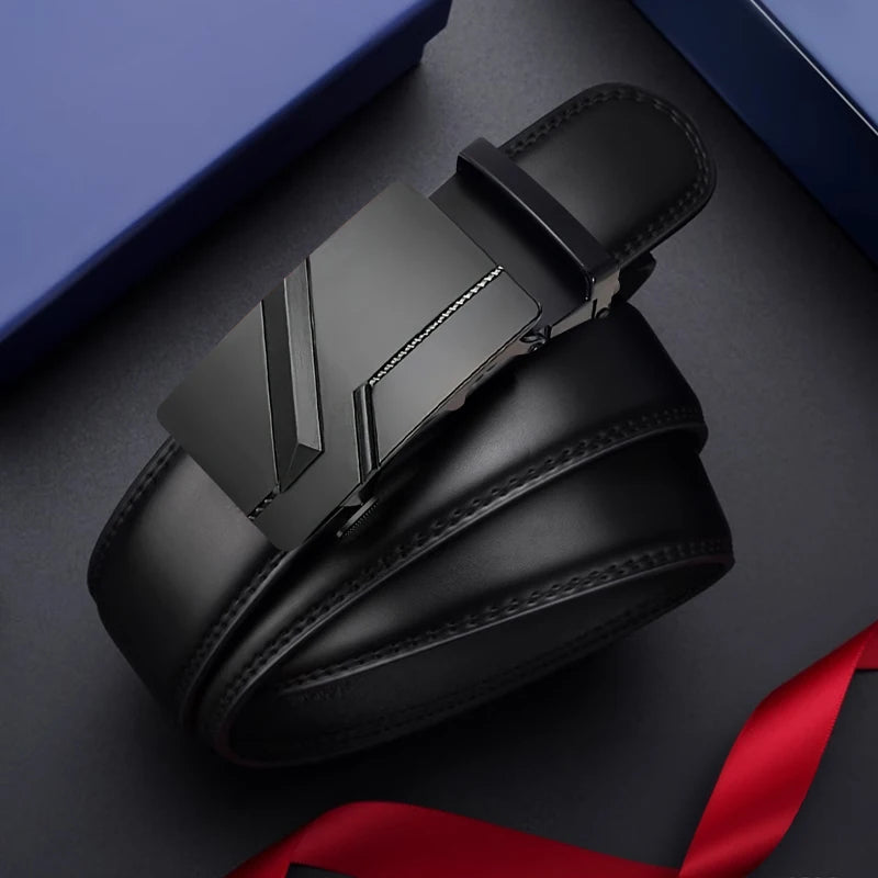 Men’s Genuine Leather Belt – Classic Casual Style (Black)