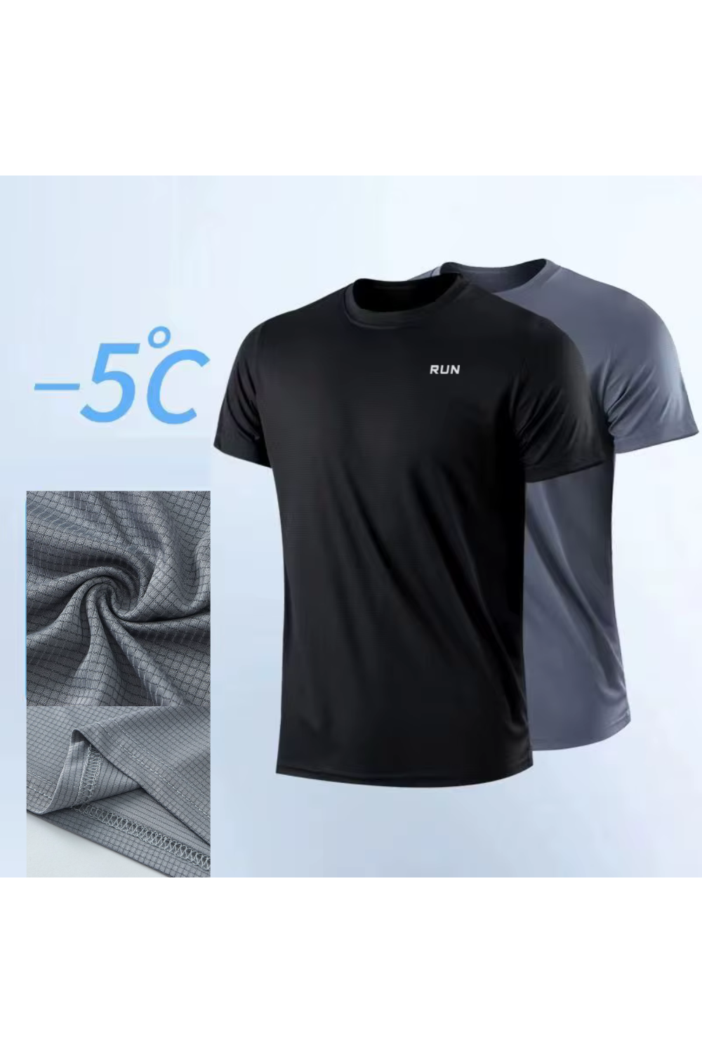 Men's Quick Dry Short Sleeve Gym Running Moisture Wicking Round Neck Shirt Training Exercise Gym Sport Shirt Tops Lightweight