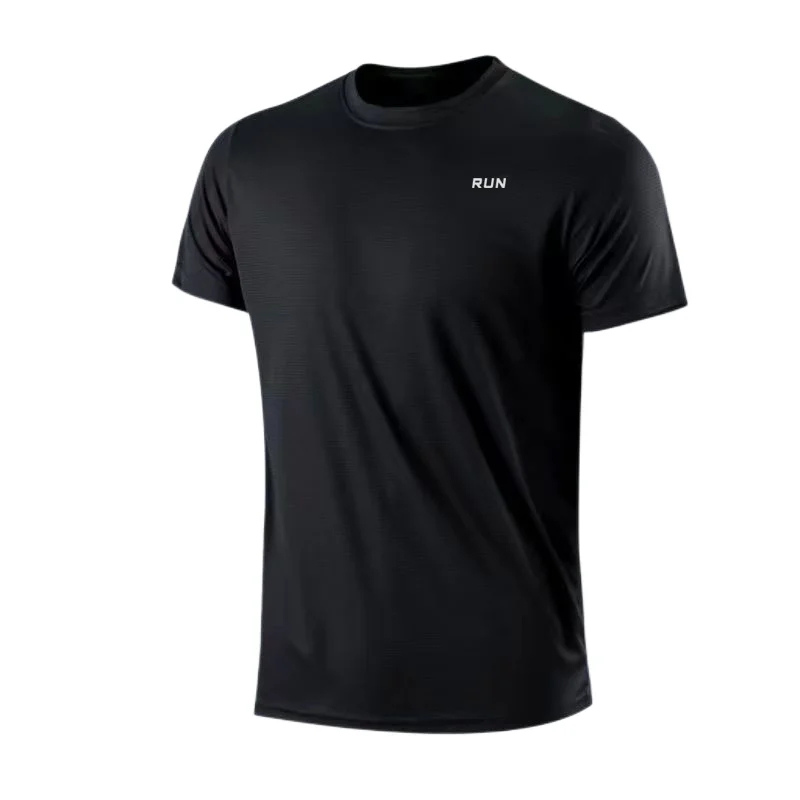 Men's Quick Dry Short Sleeve Gym Running Moisture Wicking Round Neck Shirt Training Exercise Gym Sport Shirt Tops Lightweight